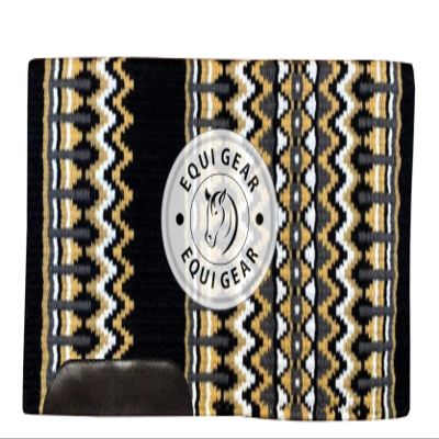 EQUIEMPRESS Western Show Saddle Pad/Western Saddle Blanket, New Zealand Wool, Top Wool Pad Sensor Flex (Adjustable), VK-229 (34" x 38")