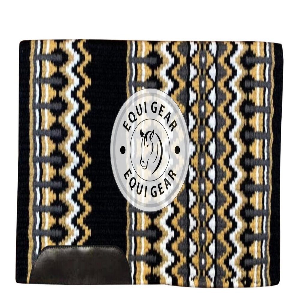 EQUIEMPRESS Western Show Saddle Pad/Western Saddle Blanket, New Zealand Wool, Top Wool Pad Sensor Flex (Adjustable), VK-229 (34" x 38")