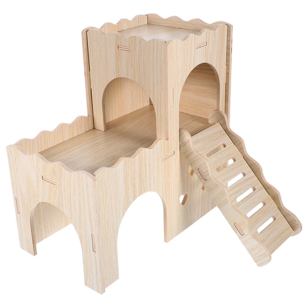 Abaodam Wooden Hamster House with Ladder for Hamsters, Guinea Pigs and Rats