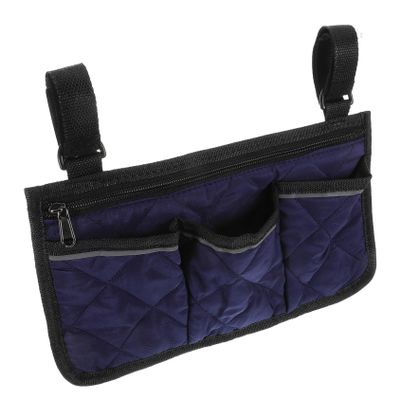 WOONEKY Wheelchair Armrest Storage Bag with Compartments for Everyday Use