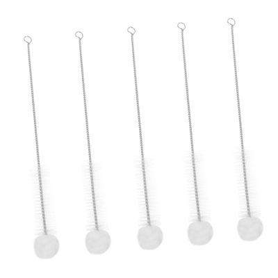 Supvox 5-Pack Bottle Cleaning Brushes with Soft Cotton-Tipped Nylon Bristles and Stainless Steel Handles
