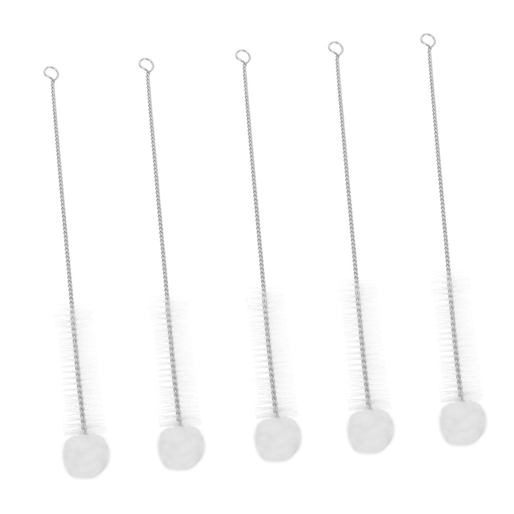 Supvox 5-Pack Bottle Cleaning Brushes with Soft Cotton-Tipped Nylon Bristles and Stainless Steel Handles