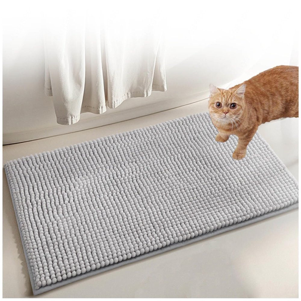 Cat Litter Mat 60 x 150 cm, Soft Absorbent XXL Non-Slip