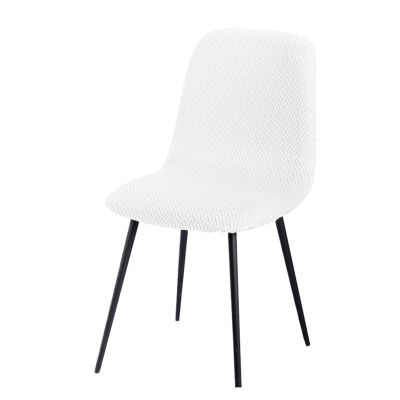 Chair Cover for Short Backrests, Velvet, Small, for Dining Room, Home, 1 Piece (White)