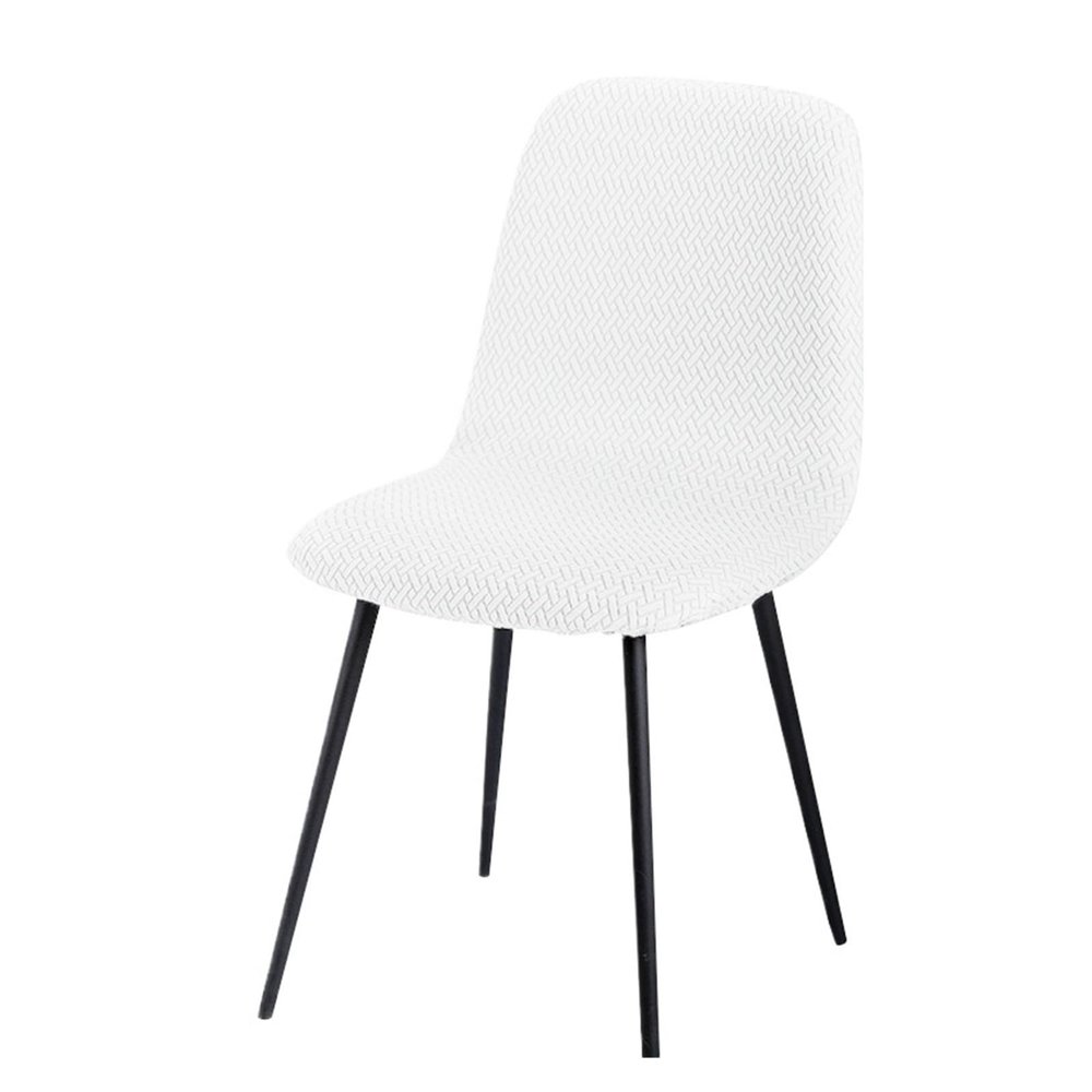 Chair Cover for Short Backrests, Velvet, Small, for Dining Room, Home, 1 Piece (White)