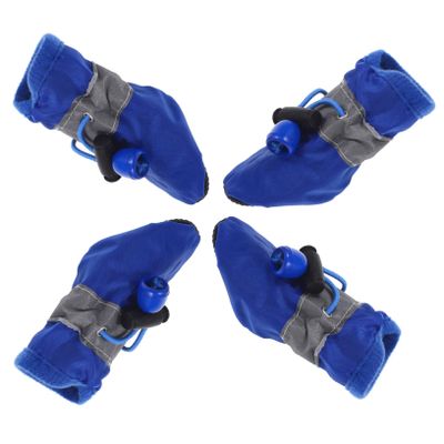 TOYZFRIENDY Neoprene Dog Shoes for Puppies, 4-Piece Set, Blue