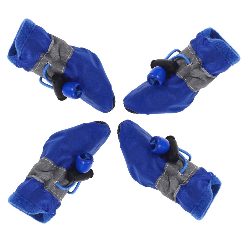 TOYZFRIENDY Neoprene Dog Shoes for Puppies, 4-Piece Set, Blue