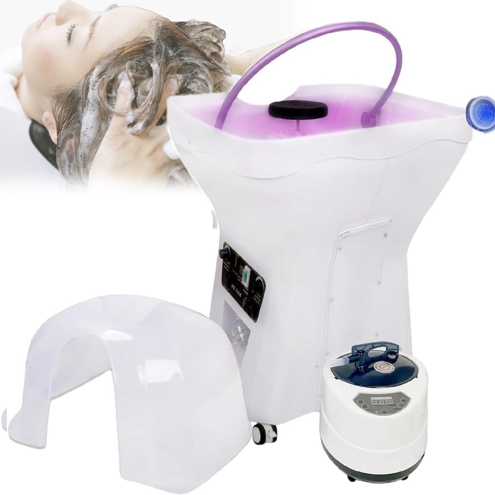 Water-Circulation Shampoo Basin with Adjustable Headrest for Hair Treatments and Beauty Salons