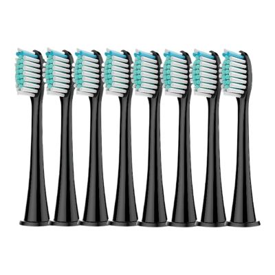 Replacement Brush Heads for Electric Toothbrush, Compatible with Philips HX6220/6212/6312/6411/6431/6500/6511/6512/6520/6530, Black, 8-Pack