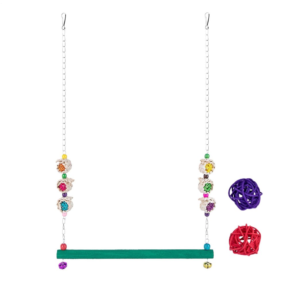 Chicken Swing with Bell, Bird Toy with 2 Rattan Balls