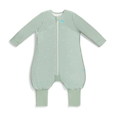 Love To Dream Sleep Suit with Legs, 3–4 Years, Olive Green | Long-Sleeved, Soft, Lightweight Sleepwear | 1.5 TOG, Ideal Year-Round for 18–22°C | Machine-Washable Cotton Fleece