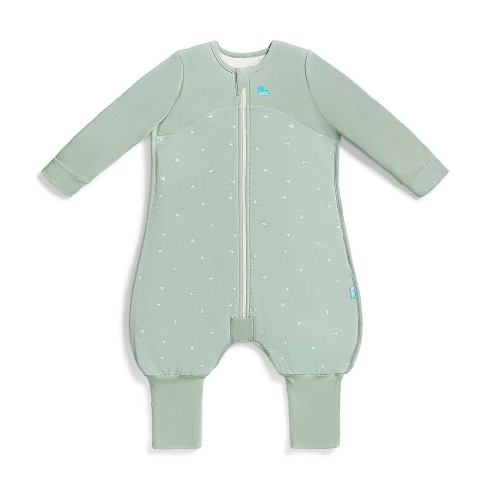 Love To Dream Sleep Suit with Legs, 3–4 Years, Olive Green | Long-Sleeved, Soft, Lightweight Sleepwear | 1.5 TOG, Ideal Year-Round for 18–22°C | Machine-Washable Cotton Fleece