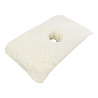 Massage Table Towel for Spa Beds with Face Hole, Fleece, 40 x 80 cm, Beige