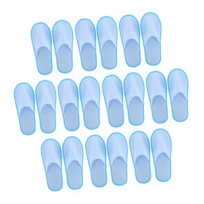 VICASKY Disposable Guest Slippers, 10 Pairs, Brushed Fabric, Blue