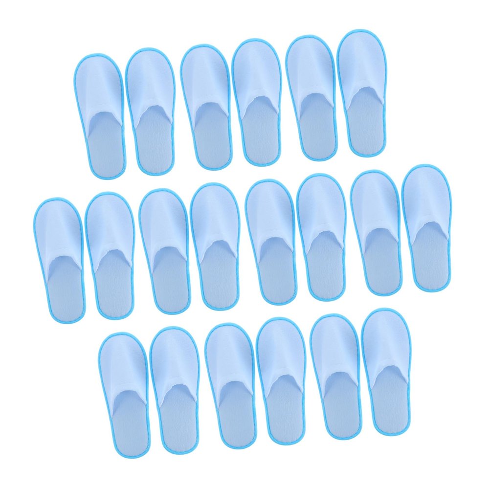 VICASKY Disposable Guest Slippers, 10 Pairs, Brushed Fabric, Blue