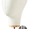 PawwJoy Wall-Mounted Wig Mannequin Head with Wooden Base, 54 cm view 3