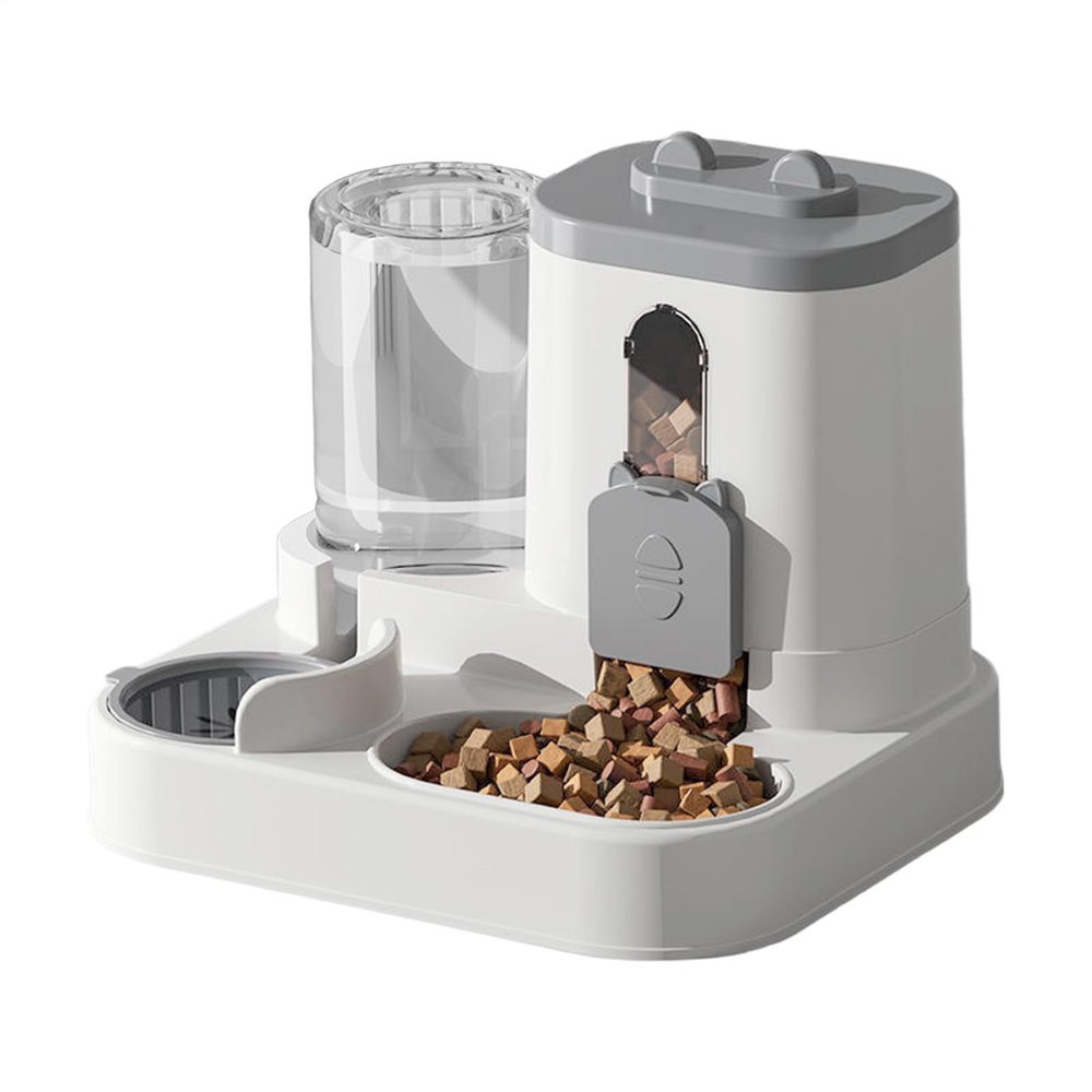 Cat Food Dispenser with Leak-Proof Water and Treat Accessory