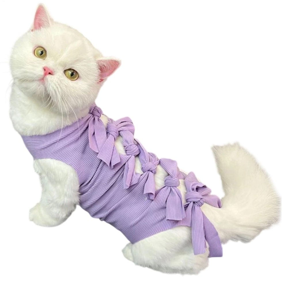 Breathable Cat Recovery Suit, Soft Surgical Onesie for Preventing Wound Licking