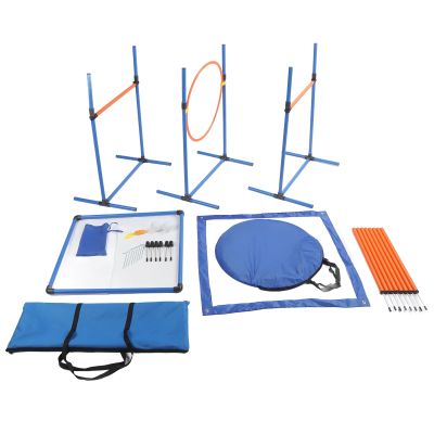 Dog Agility Training Set with Foldable Tunnel, Jump Ring and Poles
