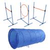 Dog Agility Training Set with Foldable Tunnel, Jump Ring and Poles view 3