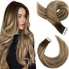 Moresoo Tape-In Human Hair Extensions, Brown-Blonde Balayage, 60 cm, 20 Pieces, 50 g view 1