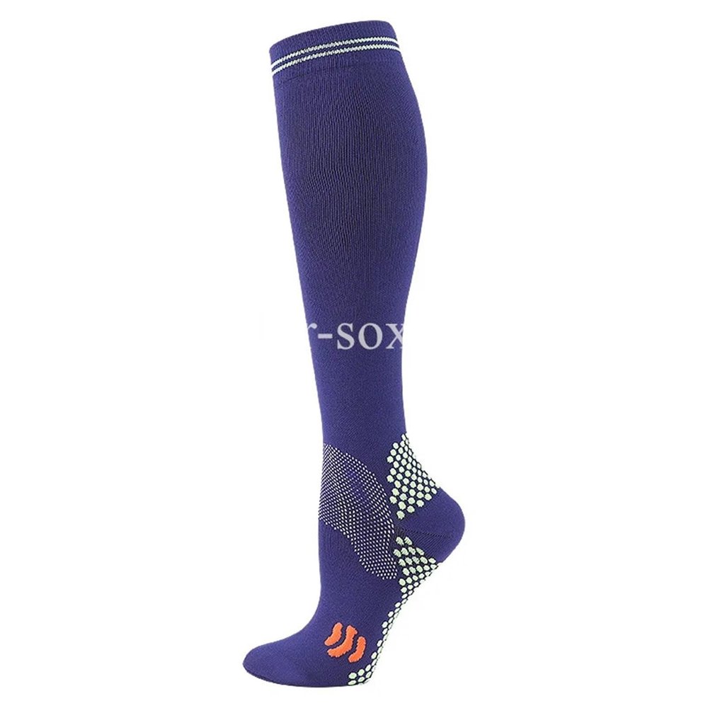 Compression Socks, 2 Pairs, 20–30 mmHg, Knee-High Sports Socks for Men and Women, Marathon, Cycling, Soccer, Varicose Veins (YS001-156-NBU, 2XL)
