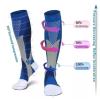 Compression Socks, 2 Pairs, 20–30 mmHg, Knee-High Sports Socks for Men and Women, Marathon, Cycling, Soccer, Varicose Veins (YS001-156-NBU, 2XL) view 3