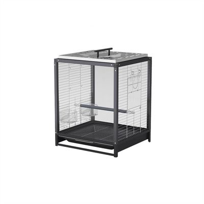 Comfortable Black Metal Bird Cage with Stand