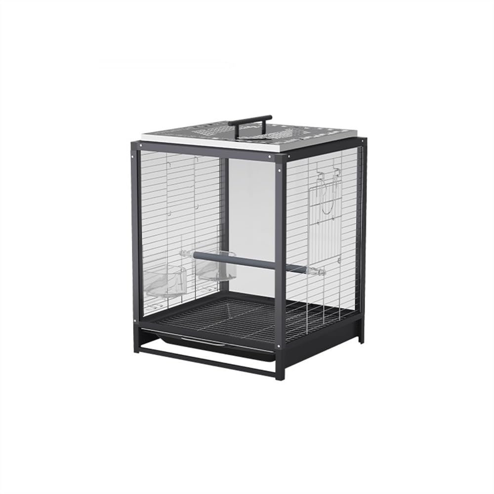 Comfortable Black Metal Bird Cage with Stand