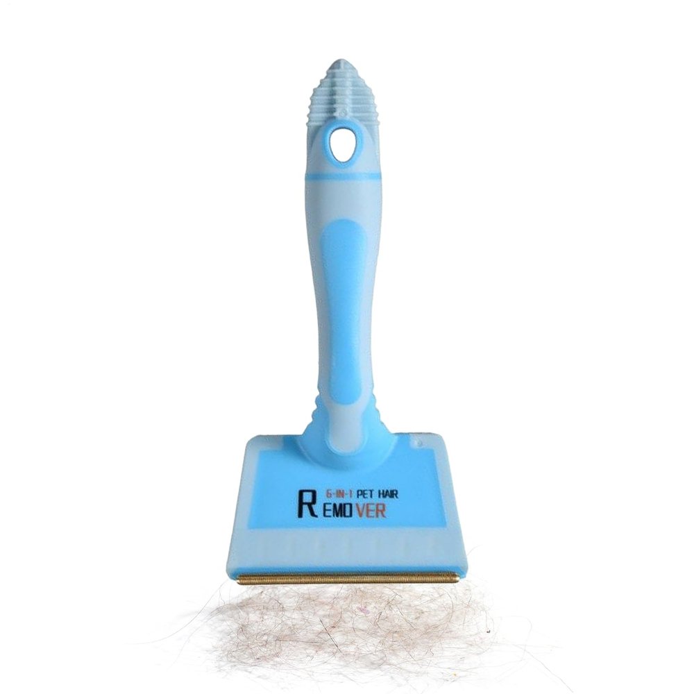 Pet Hair Removal Carpet Scraper, Reusable 6-in-1 Cleaner