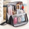 Standing Makeup Bag, Waterproof Organizer with Multiple Compartments, Black view 3