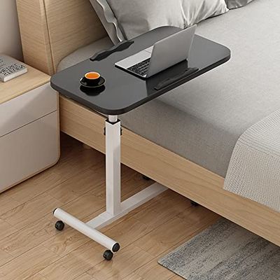 Adjustable Folding Laptop Table, Portable Rolling Table for Bed or Sofa