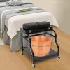 BRRIDE Foot Spa Cart with Footrest, Foldable Top and 4 Wheels, Black view 2