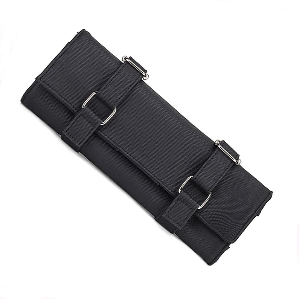 Professional Hairdressing Tool Holster, PU Leather Scissor Bag, 10-Piece, Black
