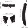 WreGmgg 4-Piece Black Lace Indoor Sports Set with Eye Mask and Lace Collar - D2 view 3