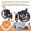 CFMAIF Self-Propelled Folding Wheelchair, Lightweight Aluminum Travel Wheelchair, 38 cm/14.9 in Seat, Sports view 3