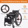 CFMAIF Self-Propelled Folding Wheelchair, Lightweight Aluminum Travel Wheelchair, 38 cm/14.9 in Seat, Sports view 4