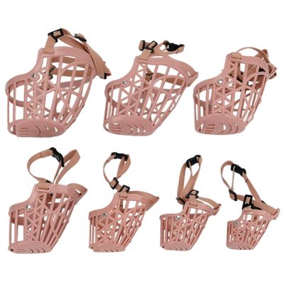 7-Piece Adjustable Basket Muzzle Set for Small to Extra-Large Dogs