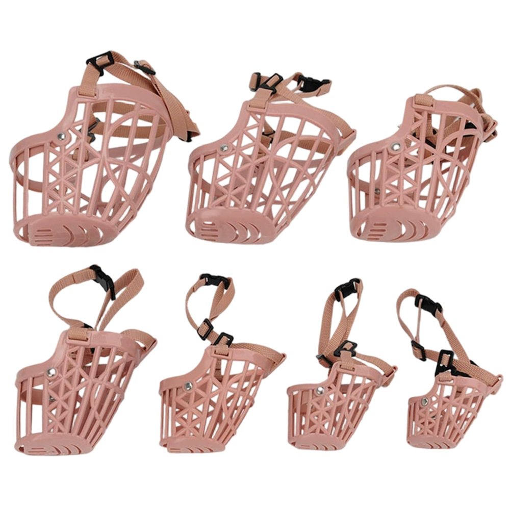 7-Piece Adjustable Basket Muzzle Set for Small to Extra-Large Dogs