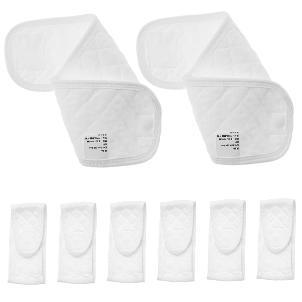 Gatuida 8-Piece Cotton Belly Wrap Set, Double-Layer Umbilical Cord Protector Belts for Newborns