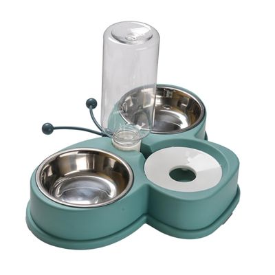 FUTUREORYY Non-Slip Water Dispenser and Food Feeder, Multifunctional Automatic Pet Feeder, Stainless Steel, 500 ml