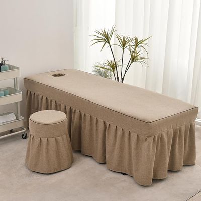 LDLCYCN Coffee Massage Table Skirt with Face Hole, 60 x 180 cm (S)