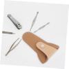 VALICLUD Leather Scissor Case for Cuticle Nippers, Brown view 3
