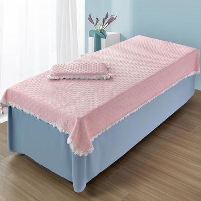 LDLCYCN Pink (N), 120 × 210 cm Cooling Spa Massage Table Cover, With/Without Breathable Hole, Square Head