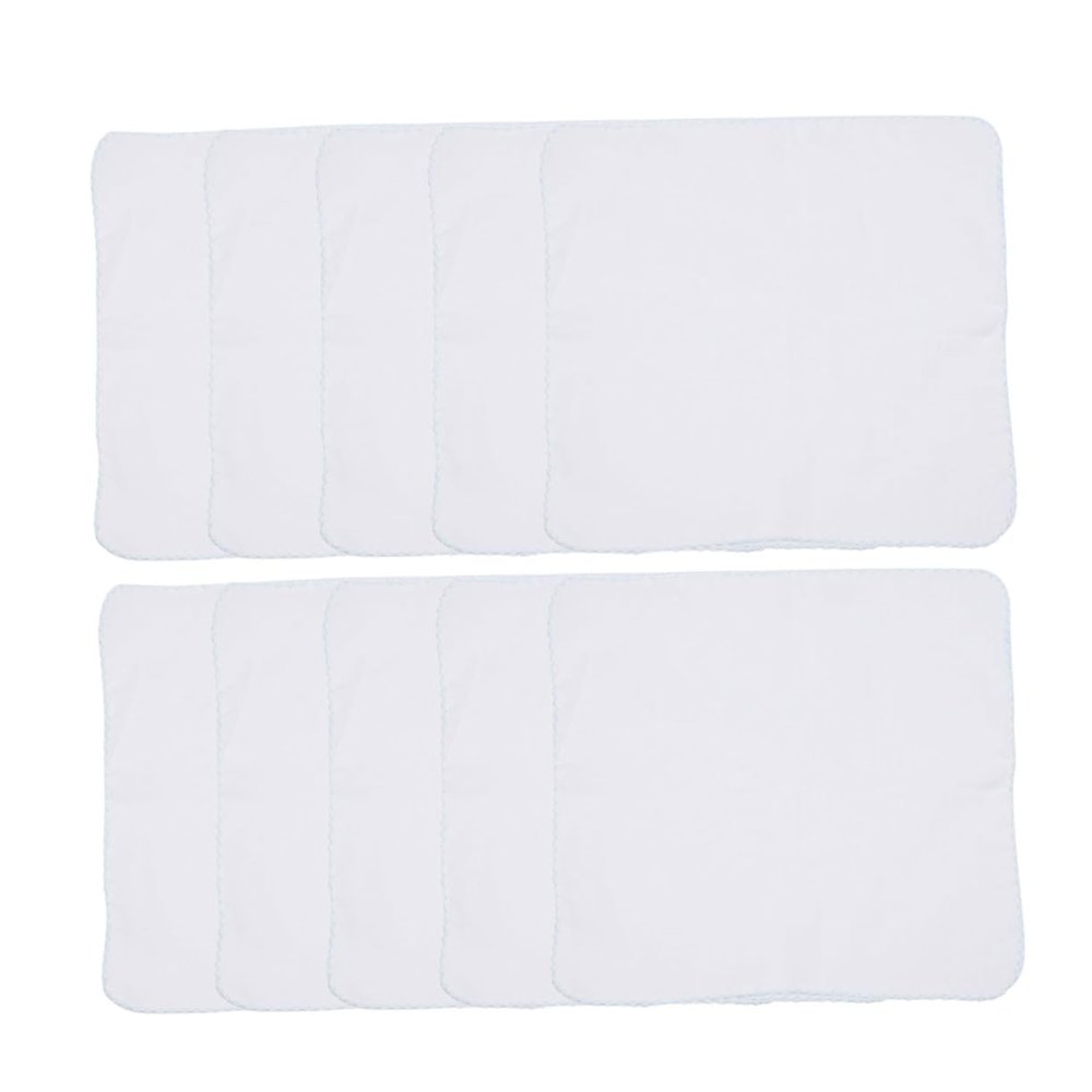 10-Pack Double-Layer Cotton Gauze Handkerchiefs, Blue, 28 x 28 cm