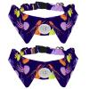 Dog Collar with Bow Tie and Bell, Colorful Jellyfish Sea-Color Pattern, Adjustable Reversible Design, Cat Bow Tie Collar for Small Pets, 2-Pack view 1