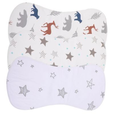 SHERCHPRY 3-Piece Soft, Washable Cotton Burp Cloth Set