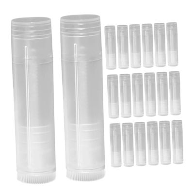 MUCKLILY 100-Pc. Empty PP Lip Balm Containers with Humanized Column Design, Refillable