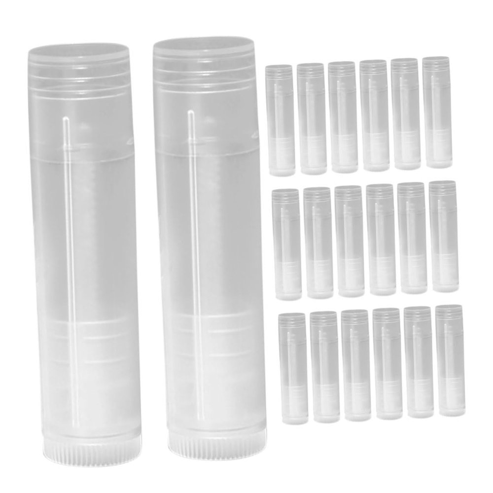 MUCKLILY 100-Pc. Empty PP Lip Balm Containers with Humanized Column Design, Refillable