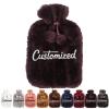 Personalized 2L Hot Water Bottle with Plush Faux-Fur Cover, Purple view 1